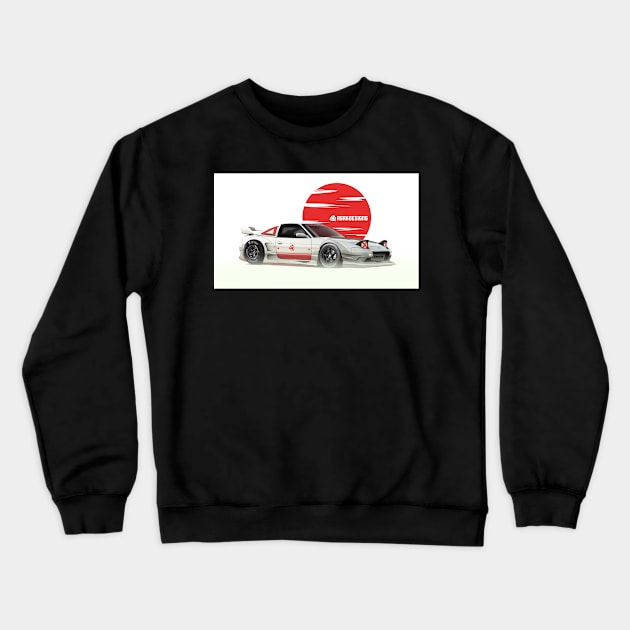 Nissan 180sx -- Digital concept design Art print by ASAKDESIGNS. Crewneck Sweatshirt by ASAKDESIGNS